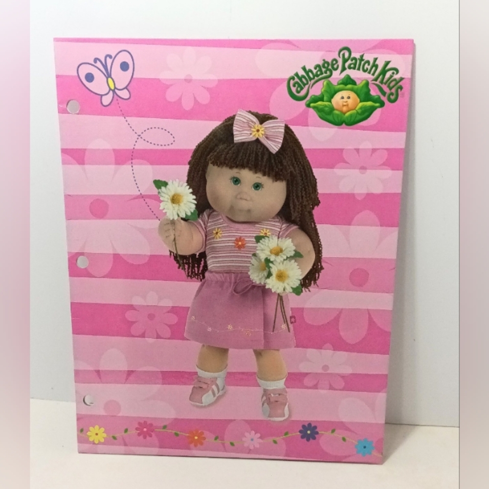 Pink CABBAGE PATCH Pocket Folder 3 Hole 2005 EVERY KID IS ONE OF A KIND